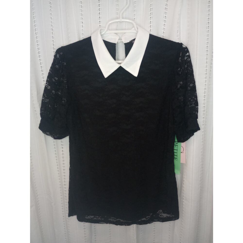 Black Lace White Collar Wednesday Blouse - Whimsigoth Cosplay Dark Academia - PL